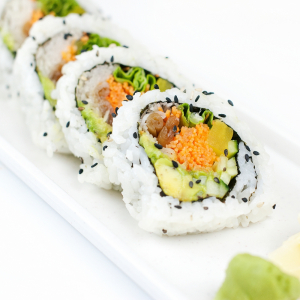 Fresh sushi rolls prepared at Akindo Sushi Bistro Osborne Village Winnipeg